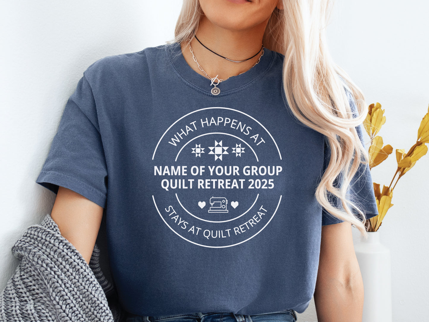 Custom Group What Happens At Quilt Retreat T-Shirt