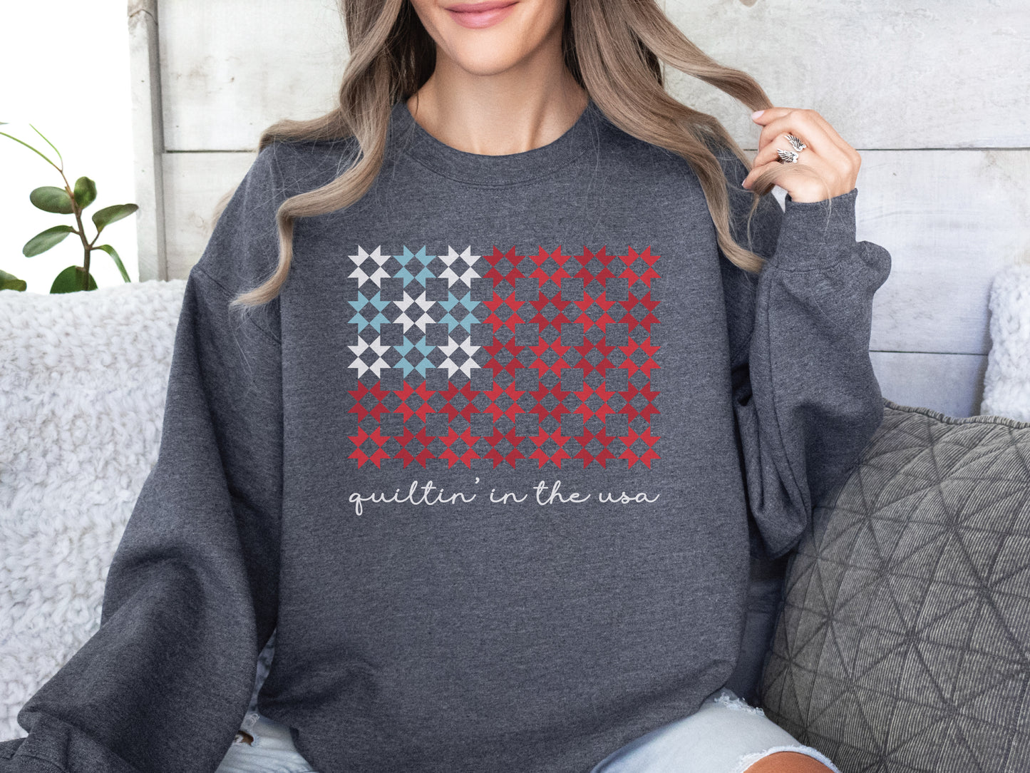 Quiltin In The USA Sweatshirt