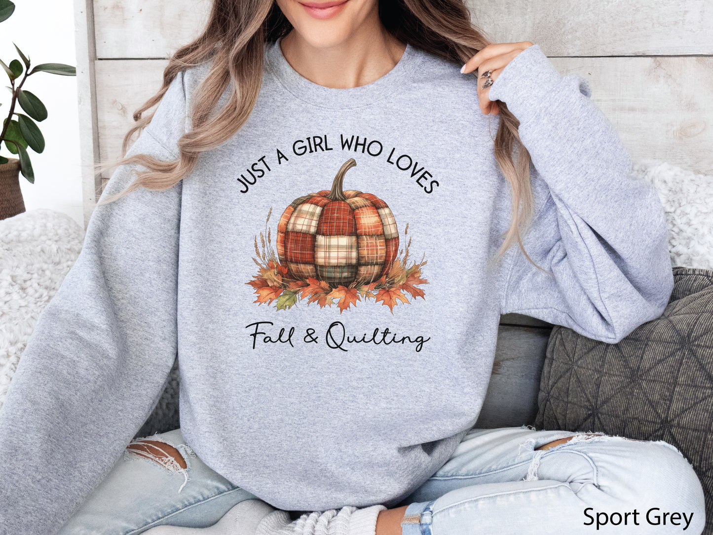 Just A Girl Who Loves Fall & Quilting Sweatshirt