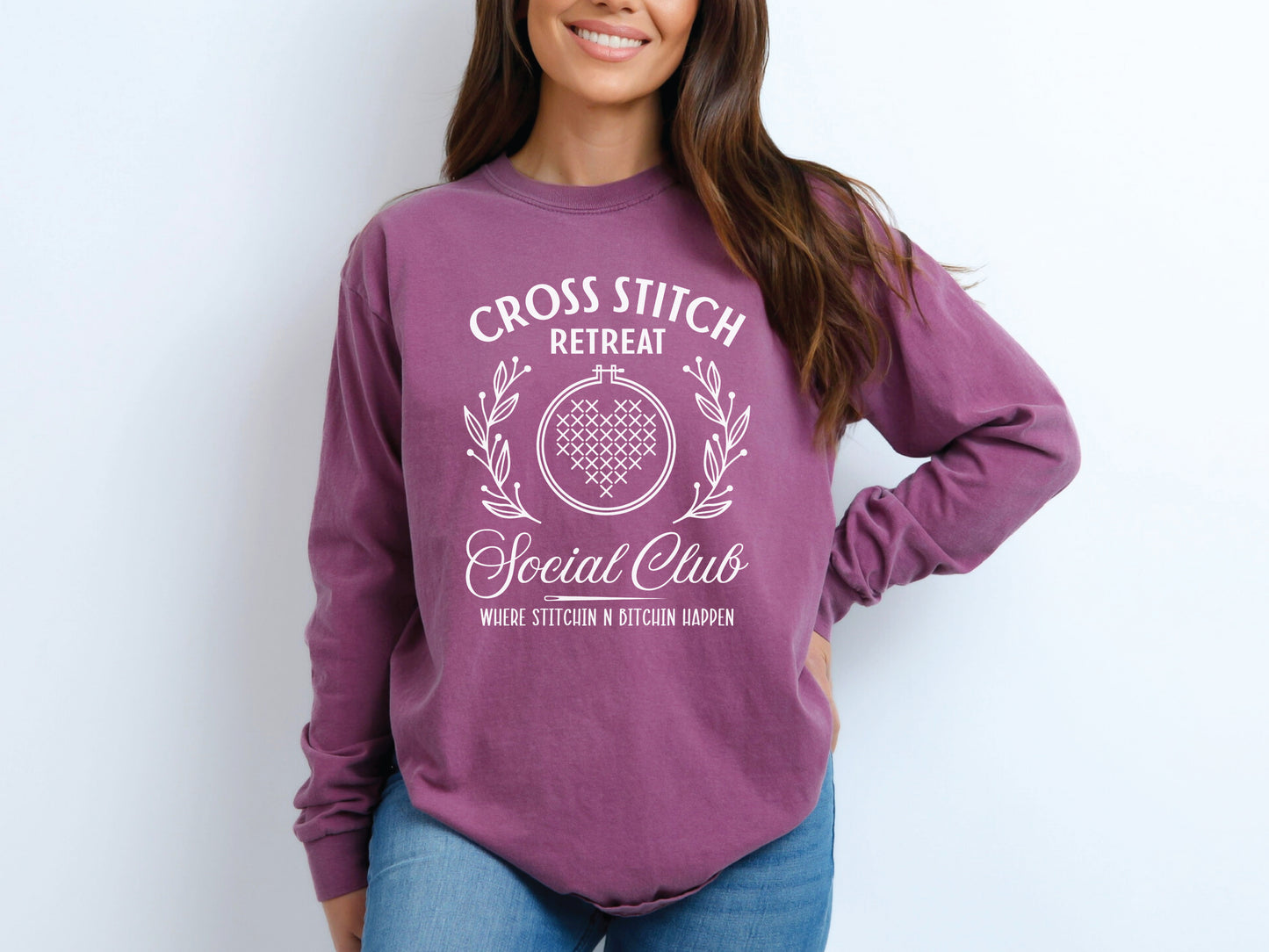 Cross Stitch Retreat Social Club Long Sleeved T-Shirt
