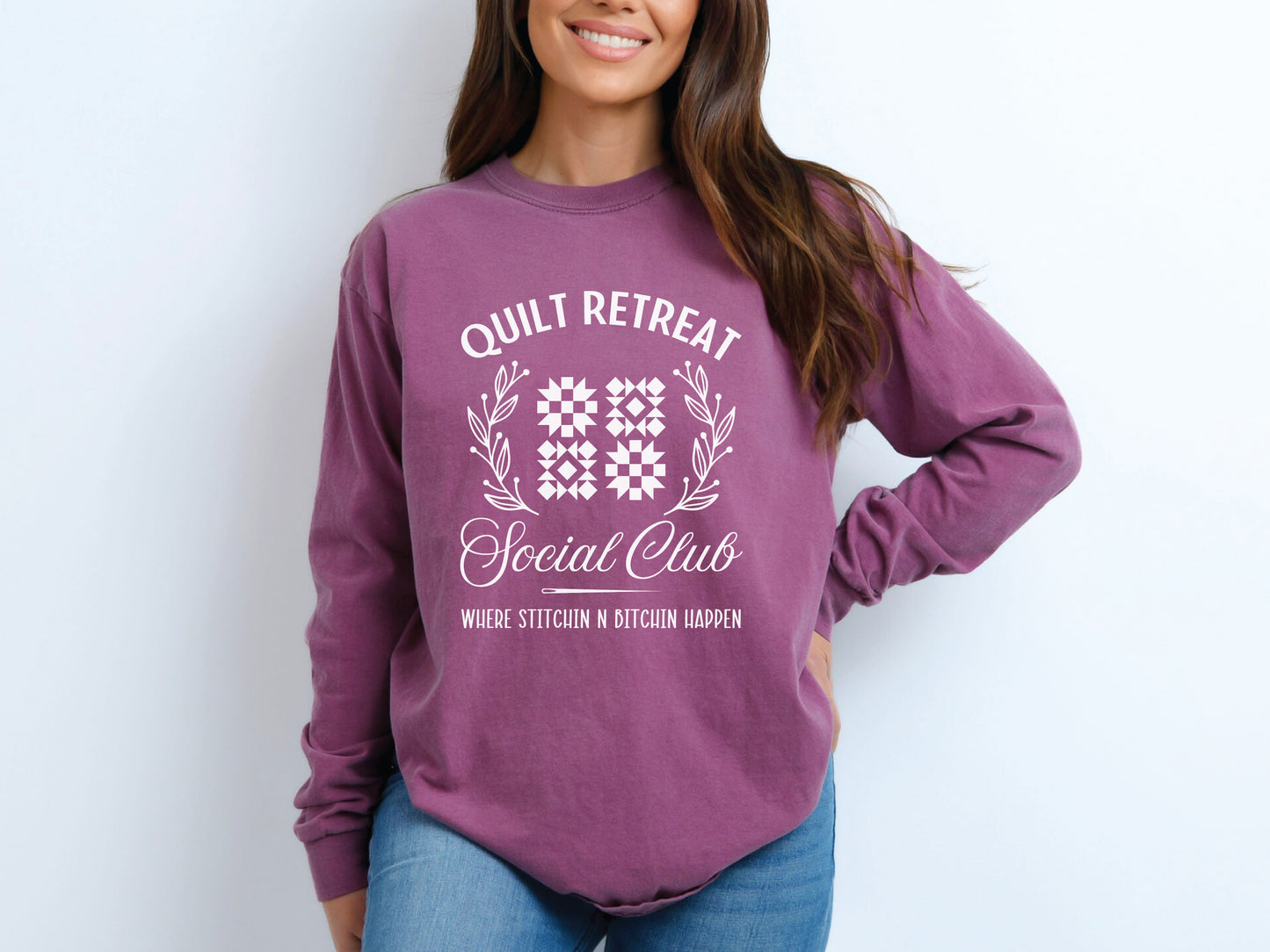 Quilt Retreat Social Club Long-Sleeved T-Shirt