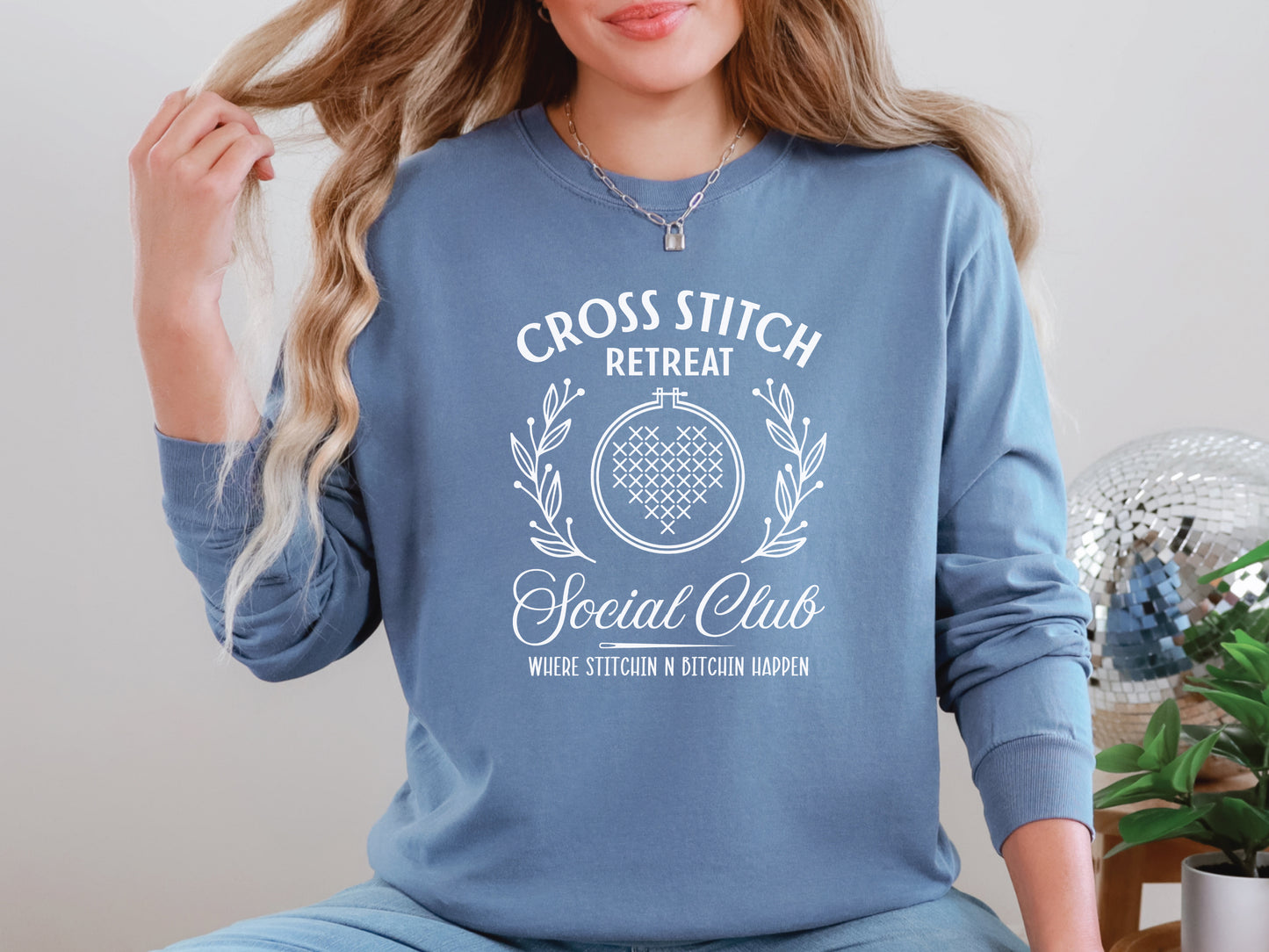 Cross Stitch Retreat Social Club Long Sleeved T-Shirt