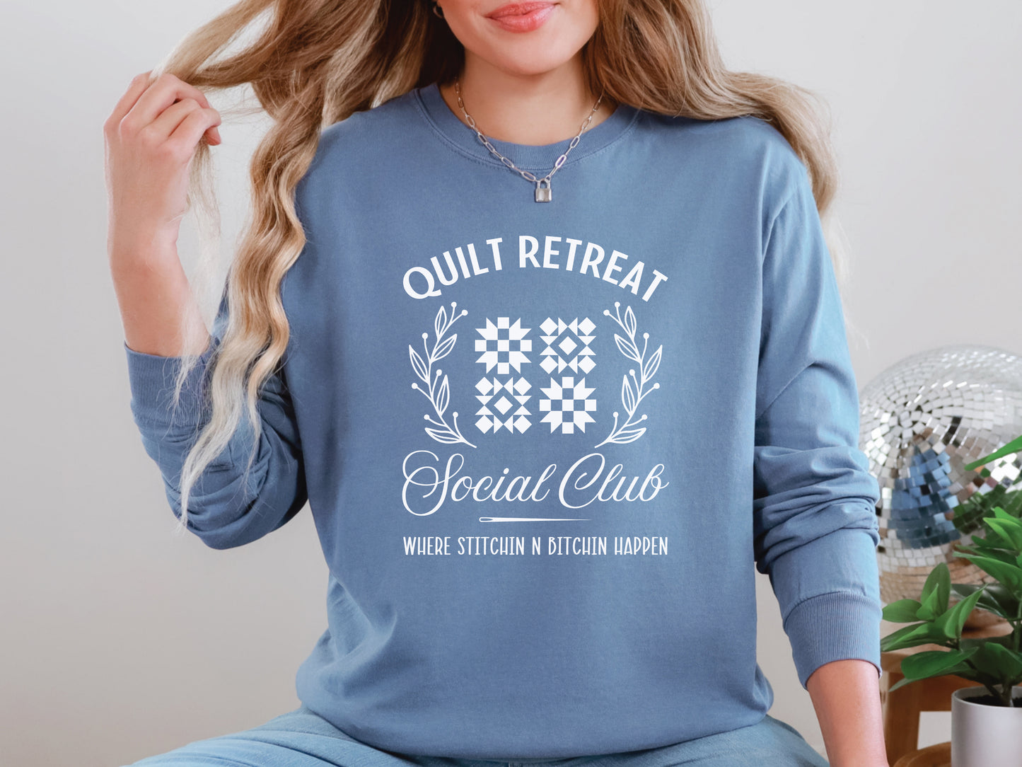 Quilt Retreat Social Club Long-Sleeved T-Shirt