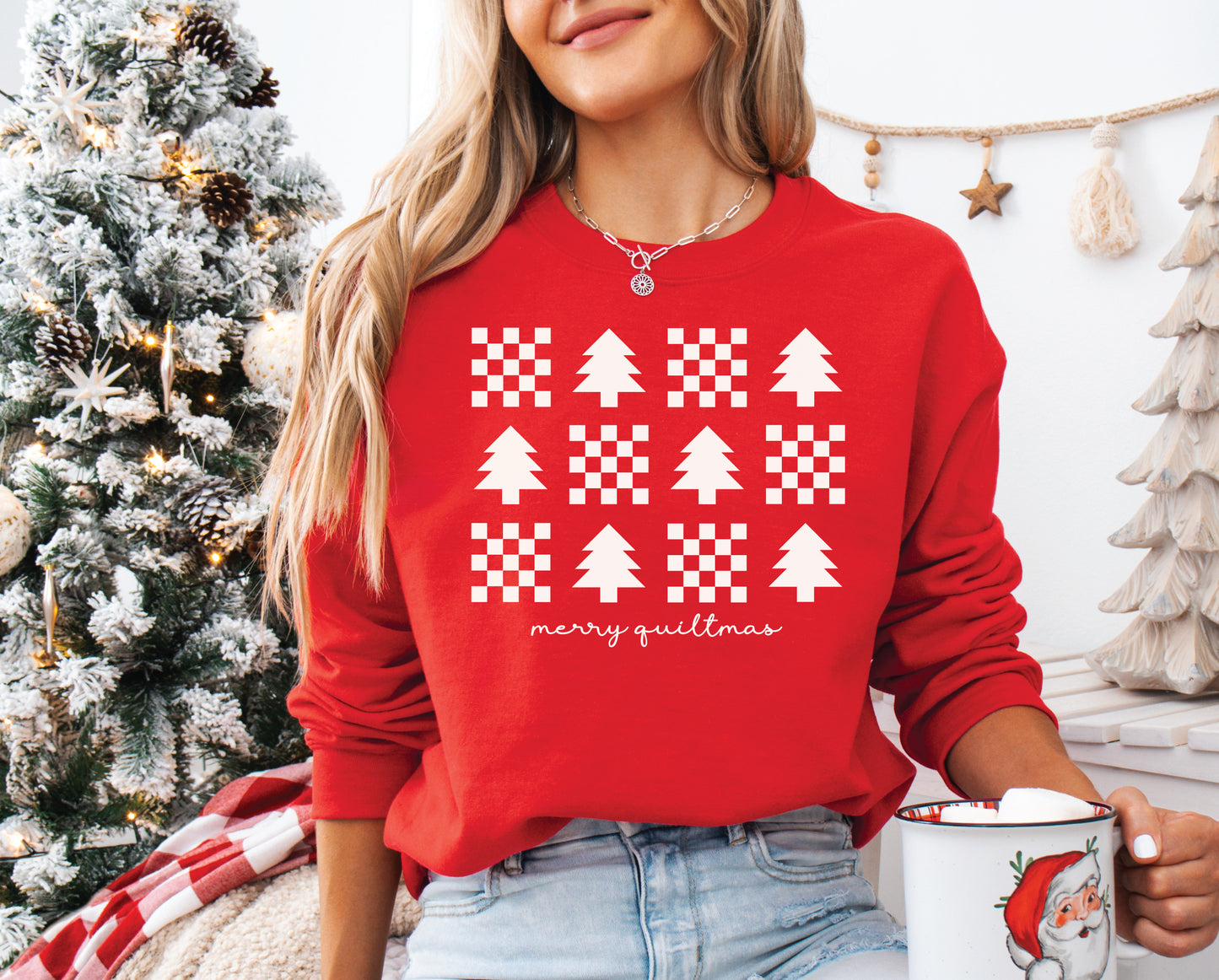 Merry Quiltmas Checkerboard Sweatshirt
