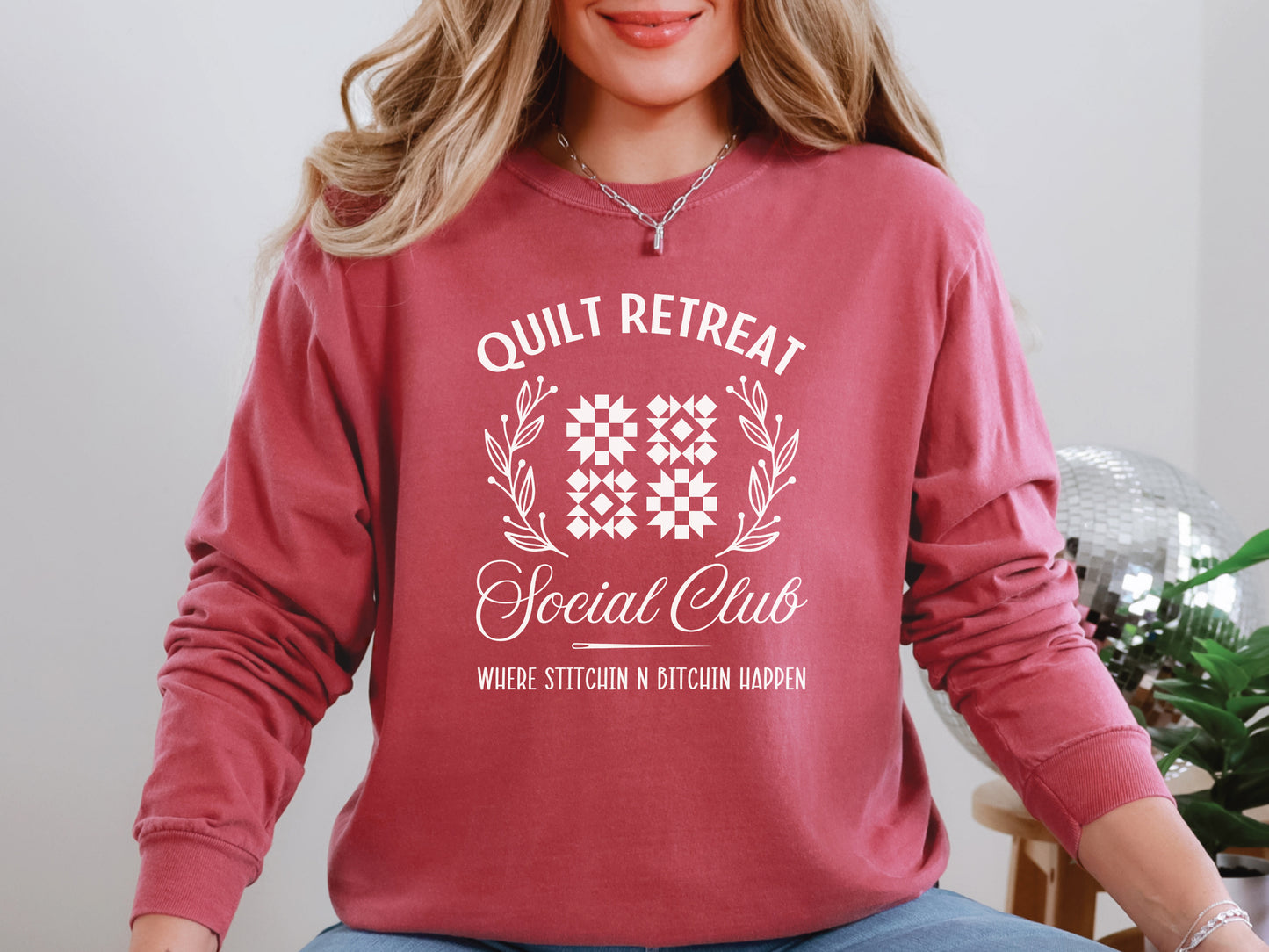 Quilt Retreat Social Club Long-Sleeved T-Shirt