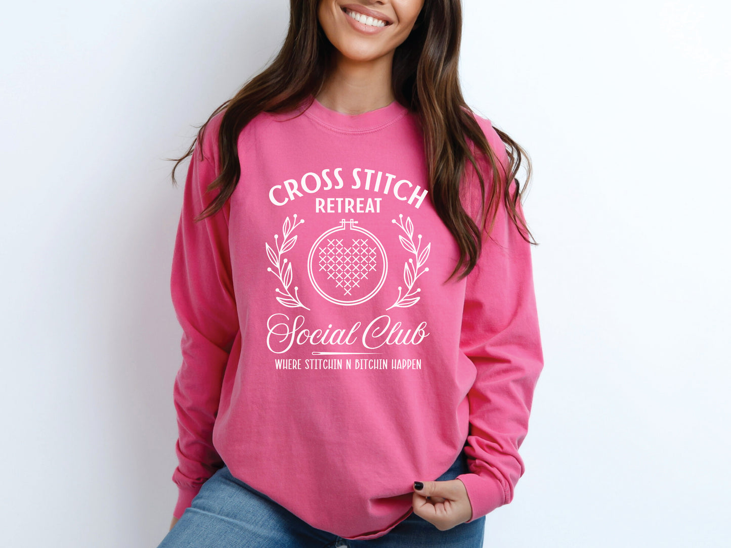 Cross Stitch Retreat Social Club Long Sleeved T-Shirt