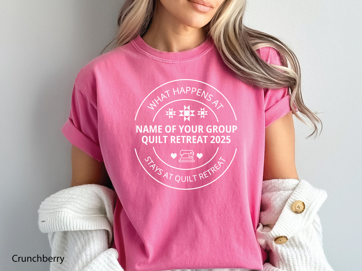Custom Group What Happens At Quilt Retreat T-Shirt
