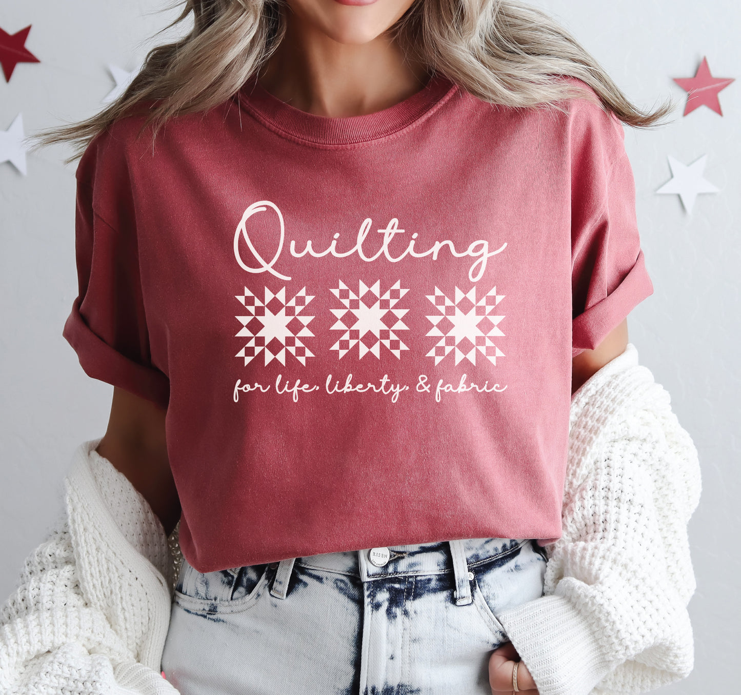 Quilting for Life, Freedom & Fabric T-Shirt