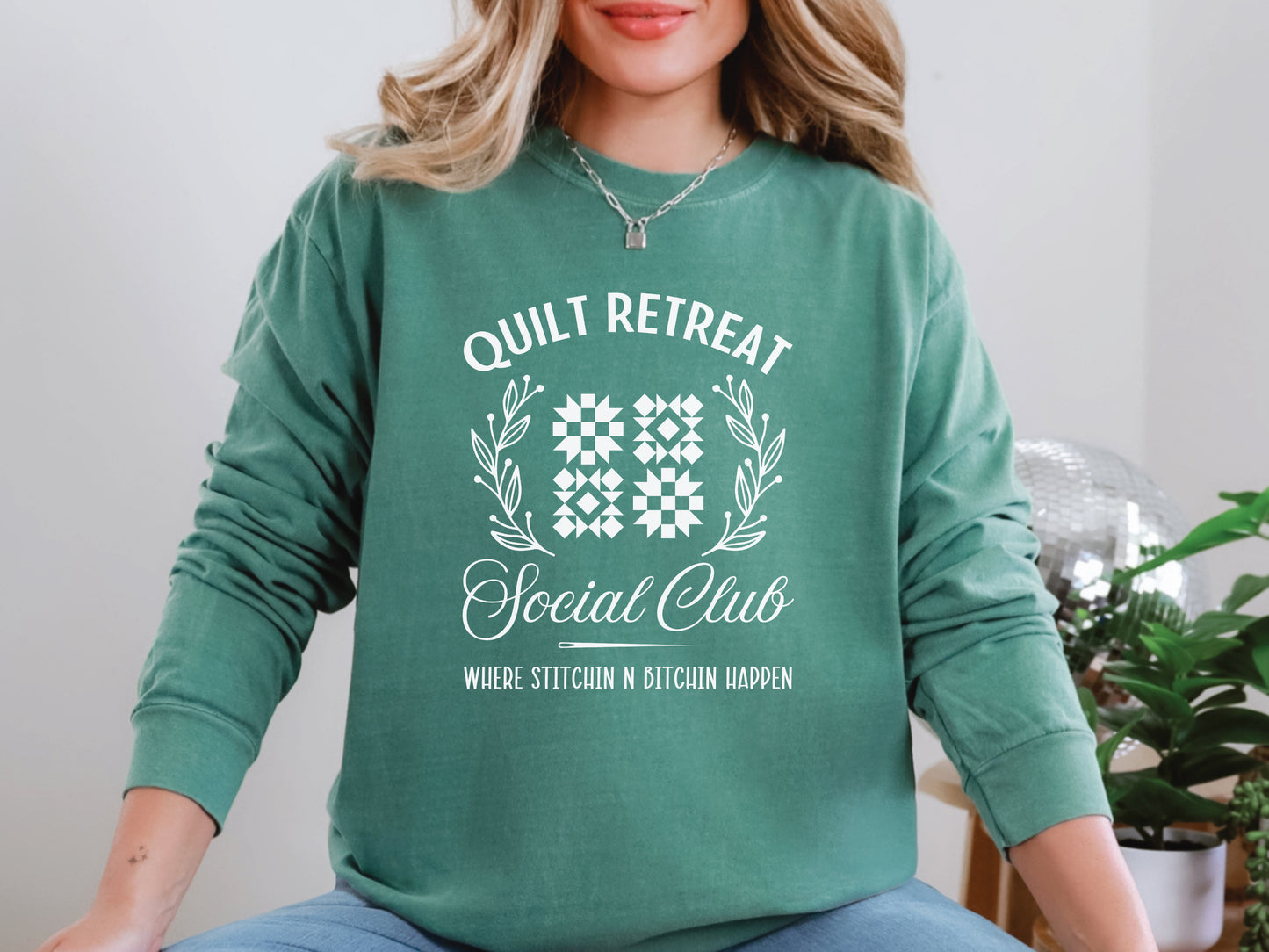 Quilt Retreat Social Club Long-Sleeved T-Shirt