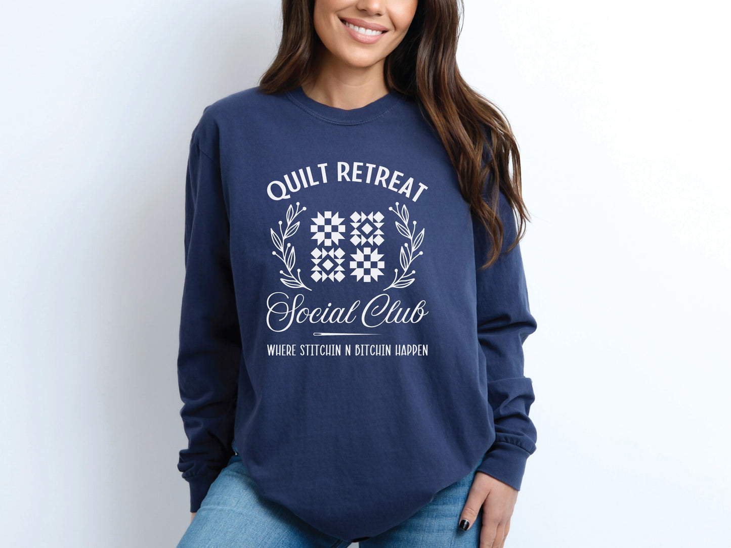 Quilt Retreat Social Club Long-Sleeved T-Shirt