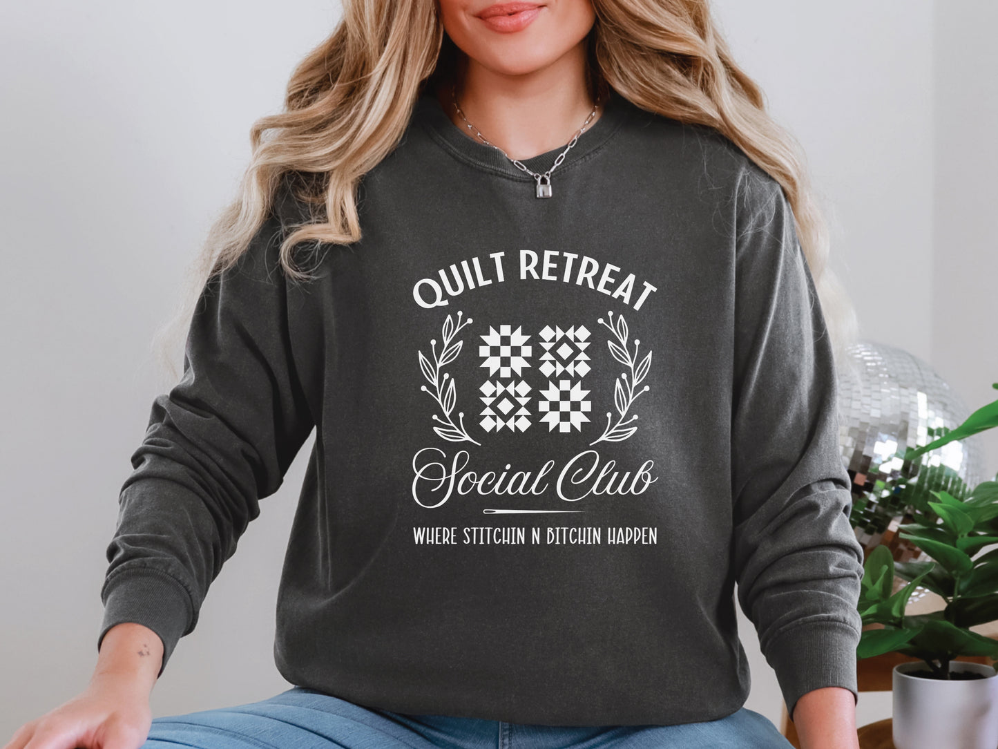 Quilt Retreat Social Club Long-Sleeved T-Shirt