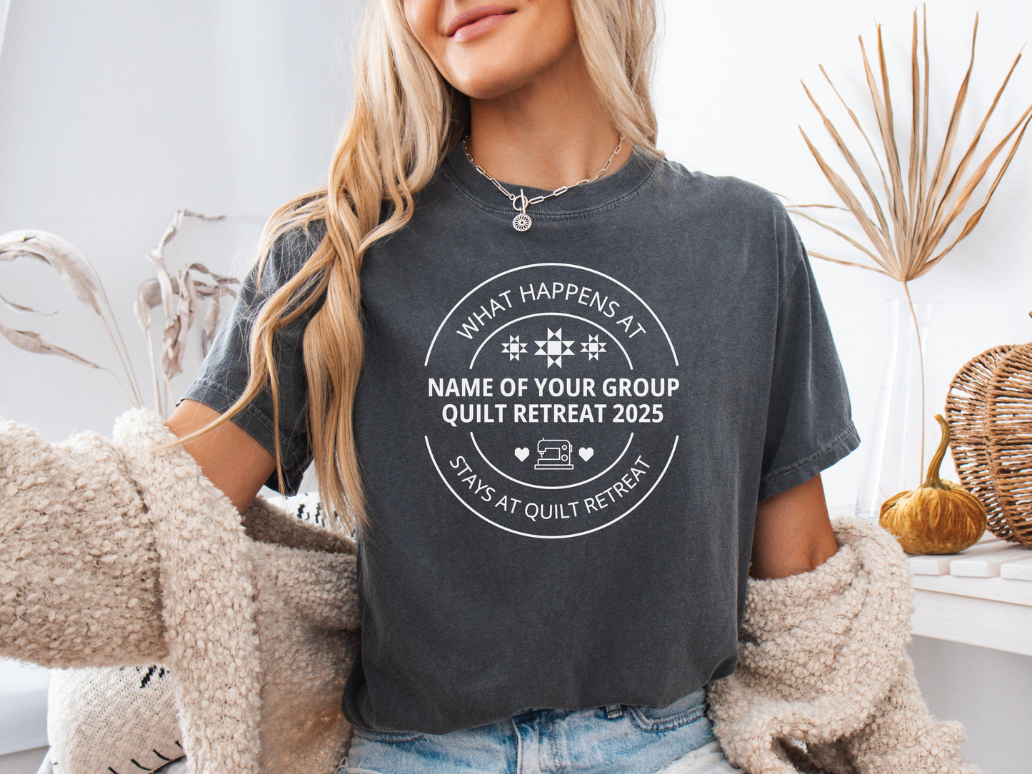 Custom Group What Happens At Quilt Retreat T-Shirt