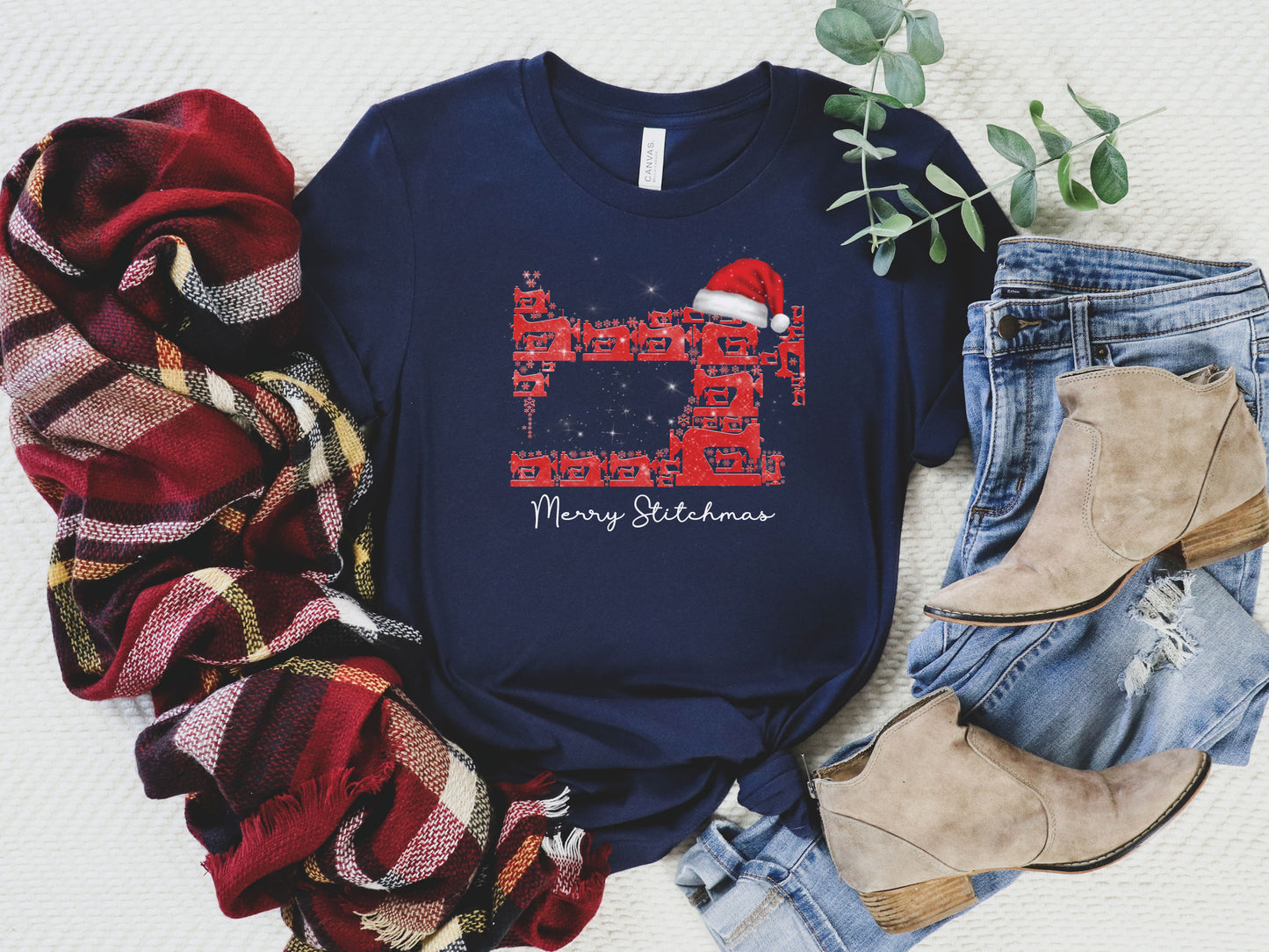 Merry Stitchmas Sewing Santa T-Shirt
