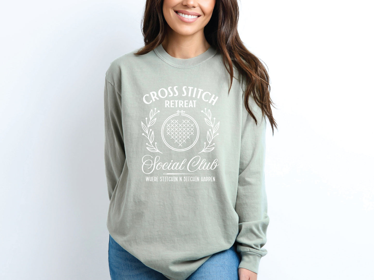 Cross Stitch Retreat Social Club Long Sleeved T-Shirt