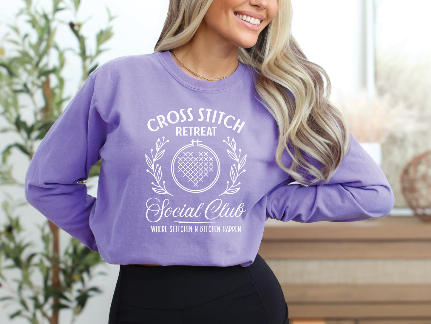 Cross Stitch Retreat Social Club Long Sleeved T-Shirt