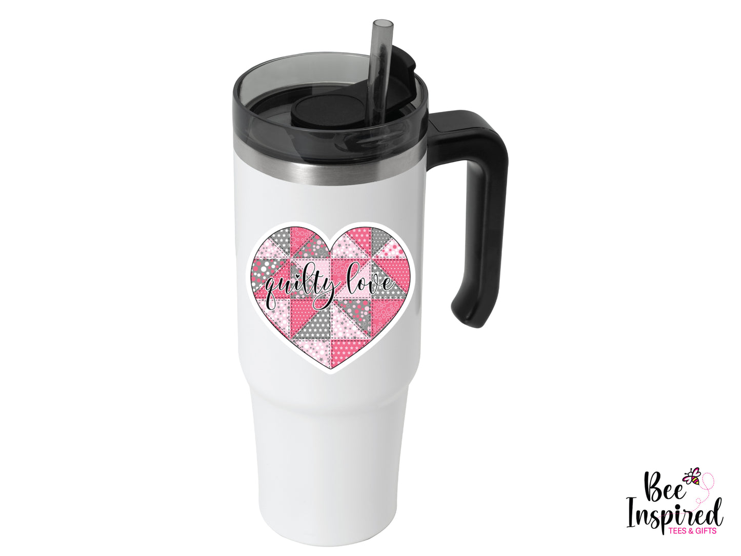 Quilty Love Heart Vinyl Sticker