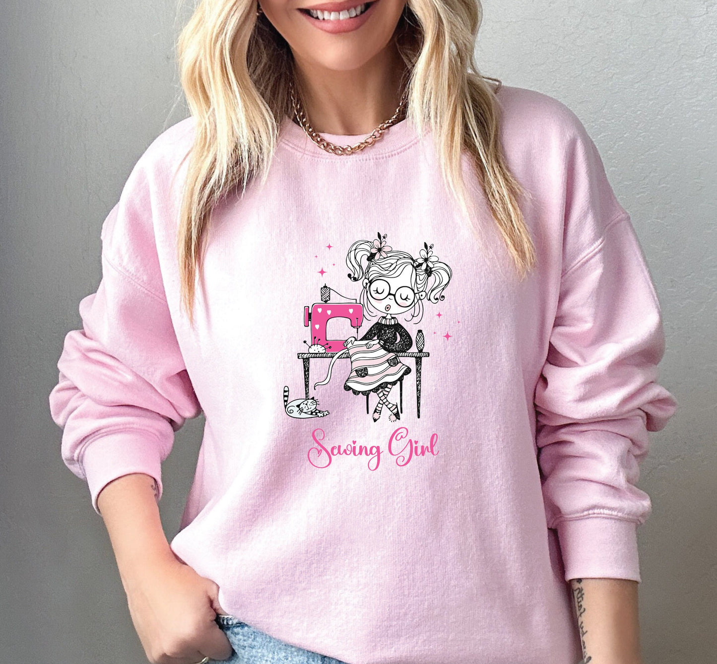 Sewing Girl Sweatshirt