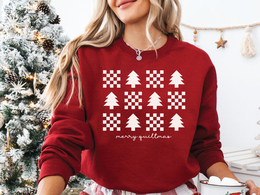 Merry Quiltmas Checkerboard Sweatshirt