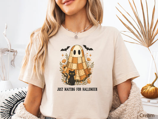 Just Waiting For Halloween Quilter T-Shirt