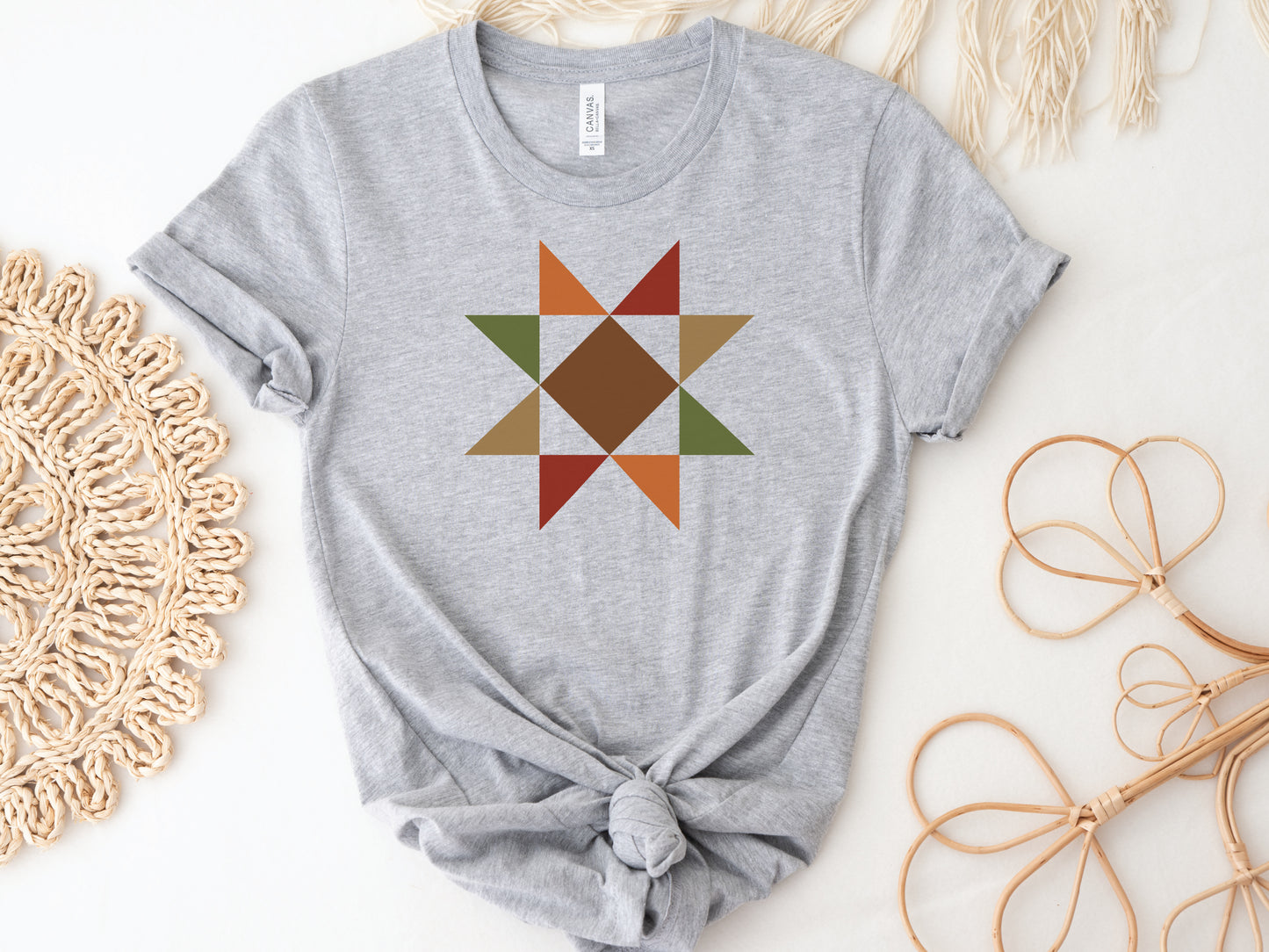 Fall Quilt Block Evening Star T-Shirt