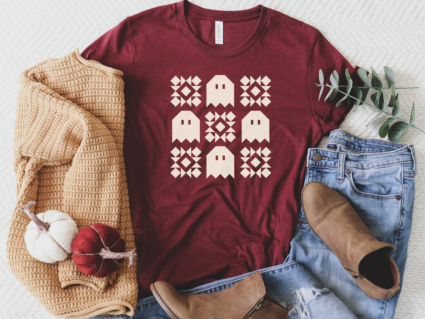 Spooky Ghost Quilt Block T-Shirt (PTWT Show)