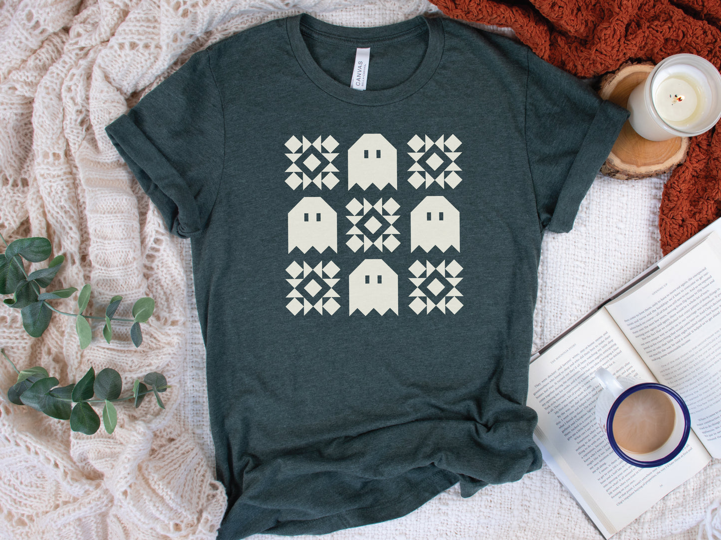 Spooky Ghost Quilt Block T-Shirt (PTWT Show)