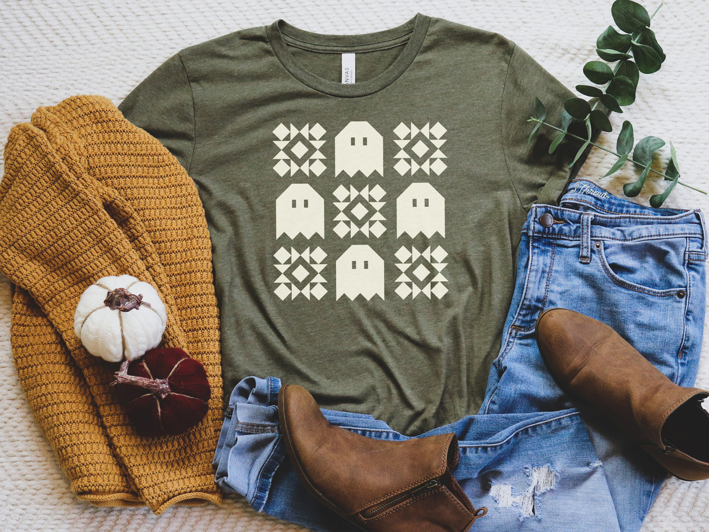 Spooky Ghost Quilt Block T-Shirt (PTWT Show)