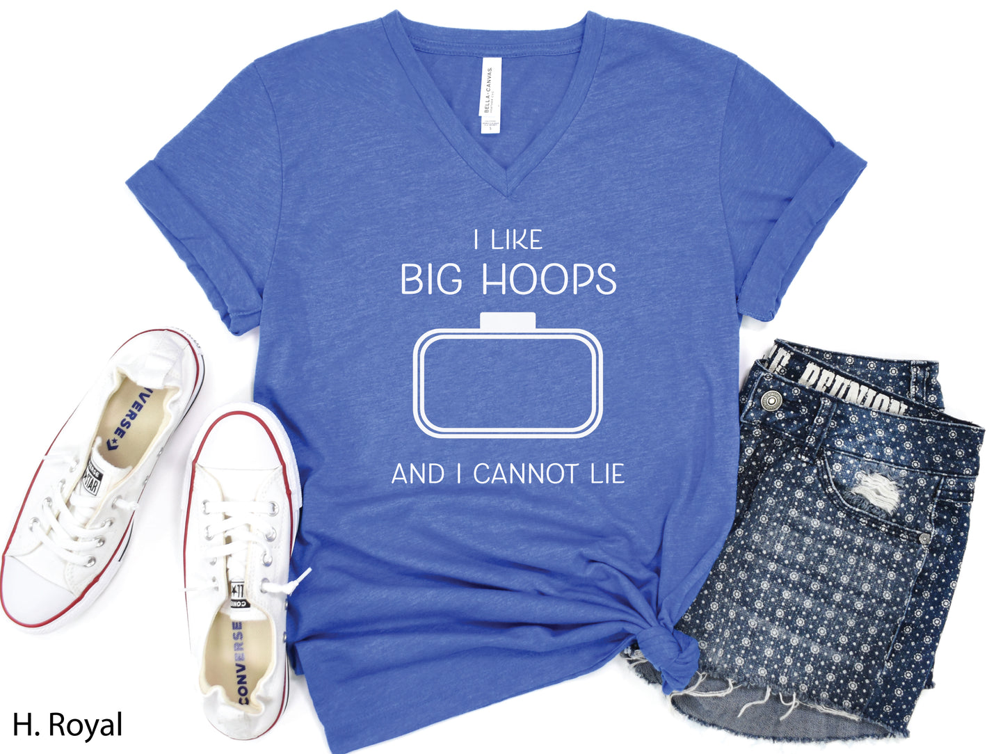 I Like Big Hoops And I Cannot Lie V-Neck T-Shirt