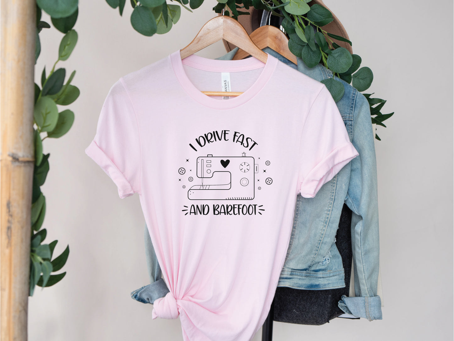 I Drive Fast and Barefoot Sewing T-Shirt