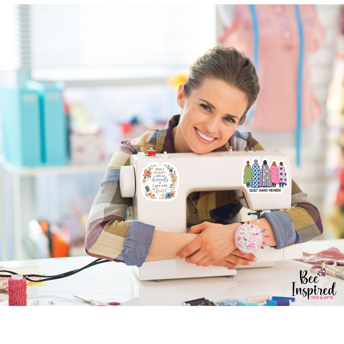 Sewing From The Heart Vinyl Sticker