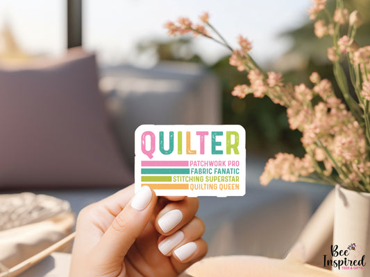 Quilter Patchwork Pro Vinyl Sticker