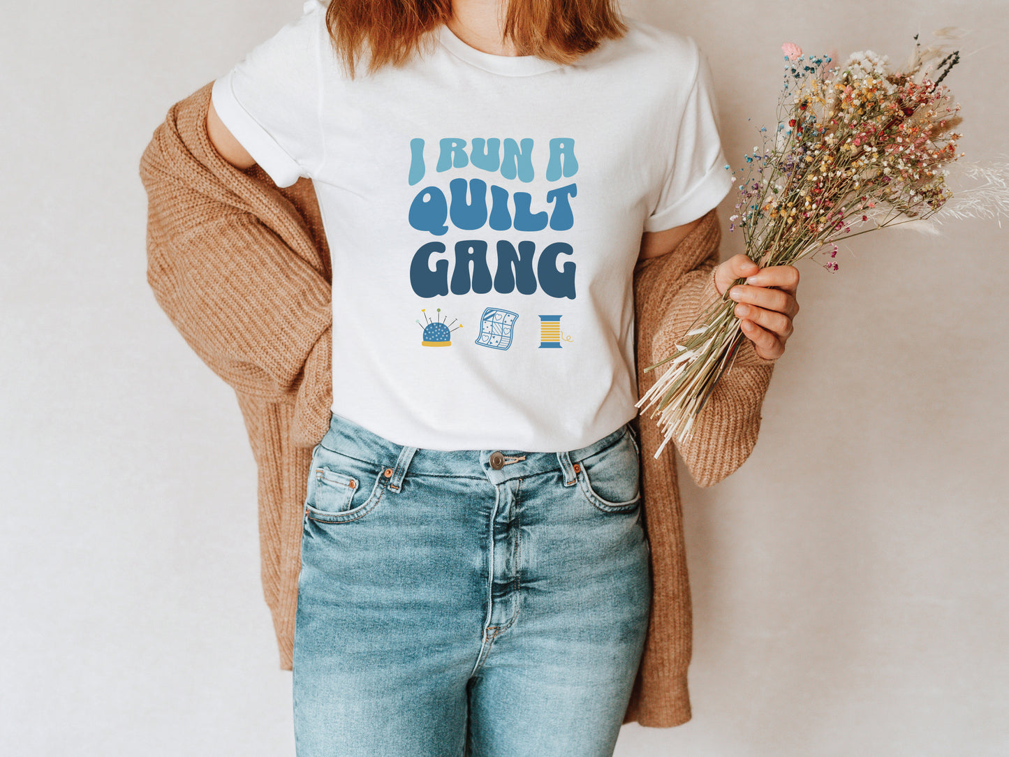 I Run A Quilt Gang T-Shirt (Blue)