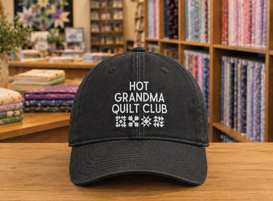 Hot Grandma Quilt Club Embroidered Hat