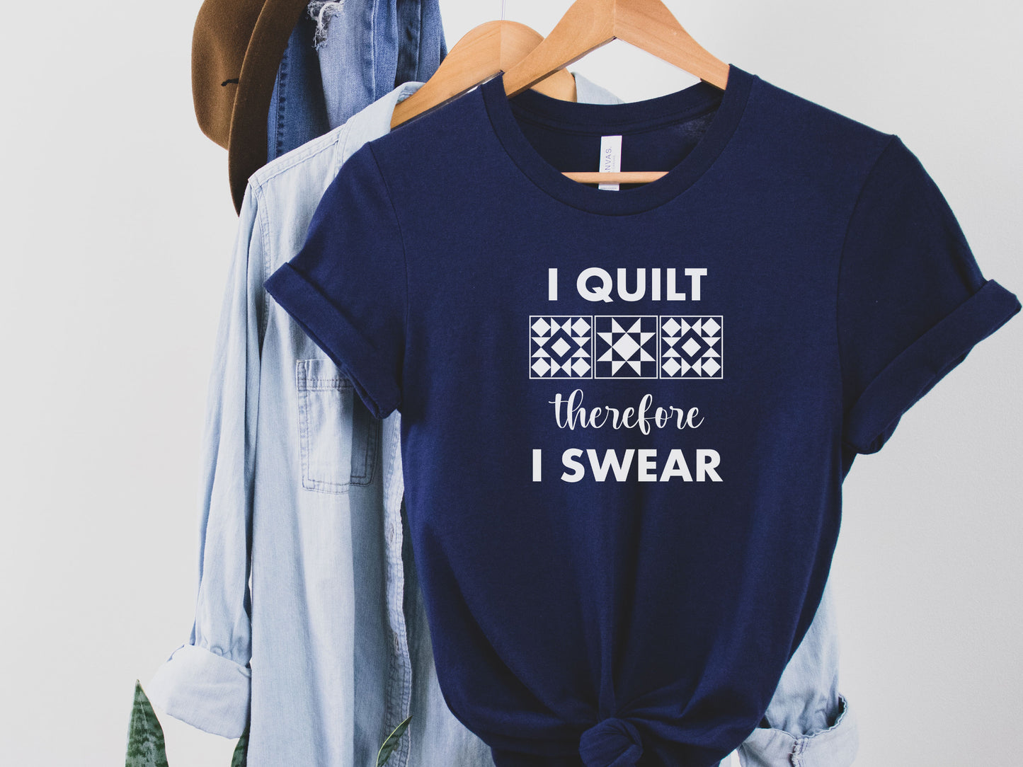 I Quilt, Therefore, I Swear T-Shirt