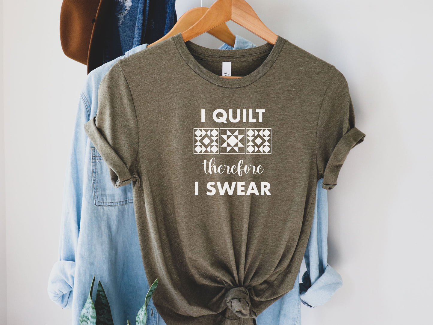I Quilt, Therefore, I Swear T-Shirt