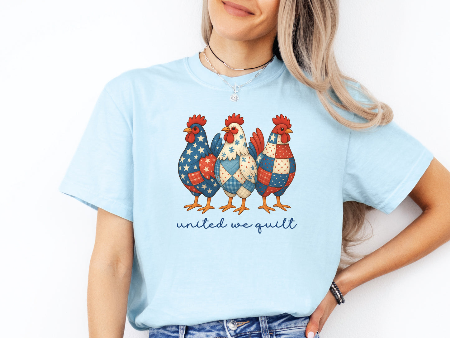 United We Quilt Patriotic T-Shirt