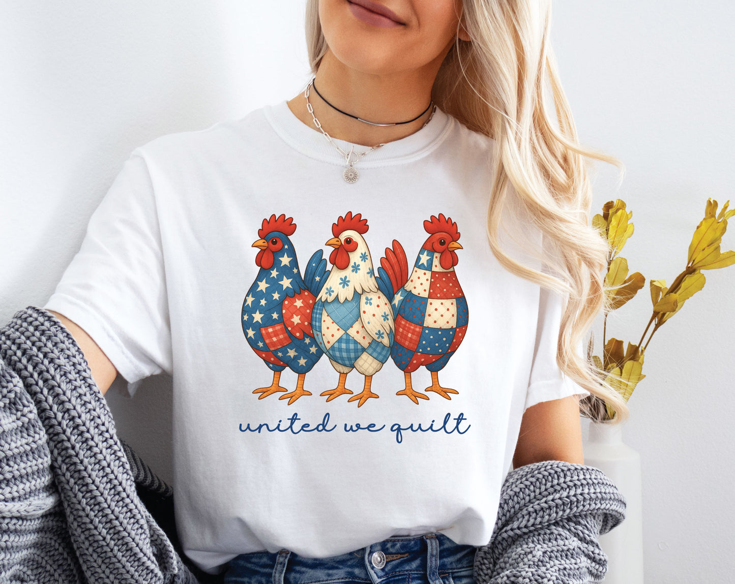 United We Quilt Patriotic T-Shirt