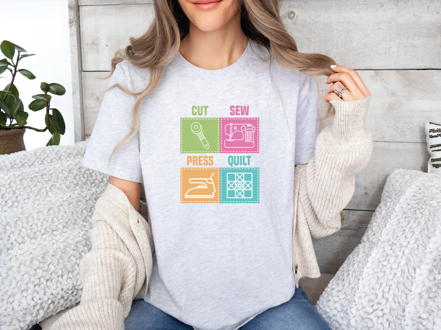 Cut Sew Press Quilt T-Shirt