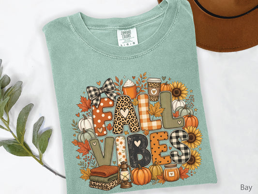 Fall Vibes Patchwork T-Shirt