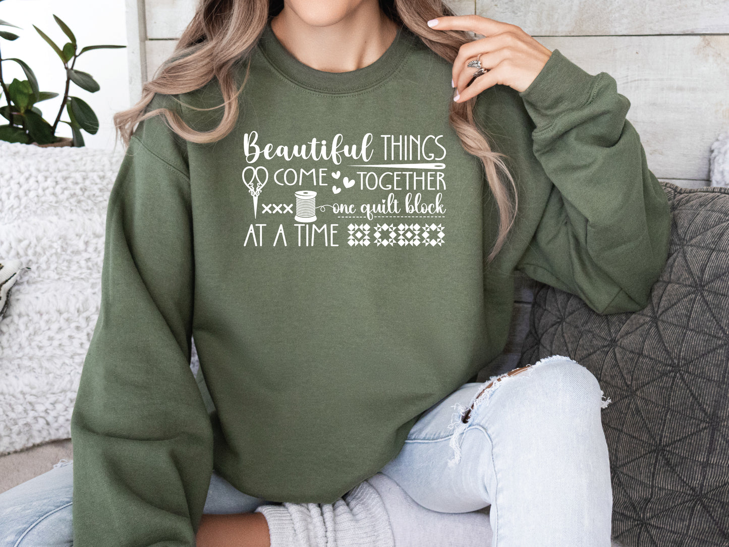 One Quilt Block At A Time Sweatshirt