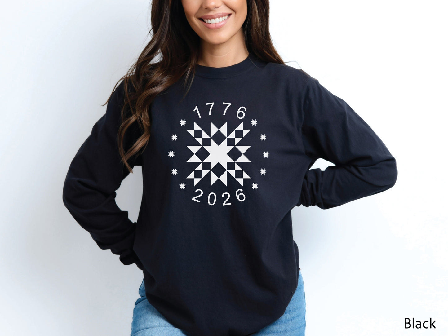 America's 250th Quilty Patriotic Long Sleeve T-Shirt