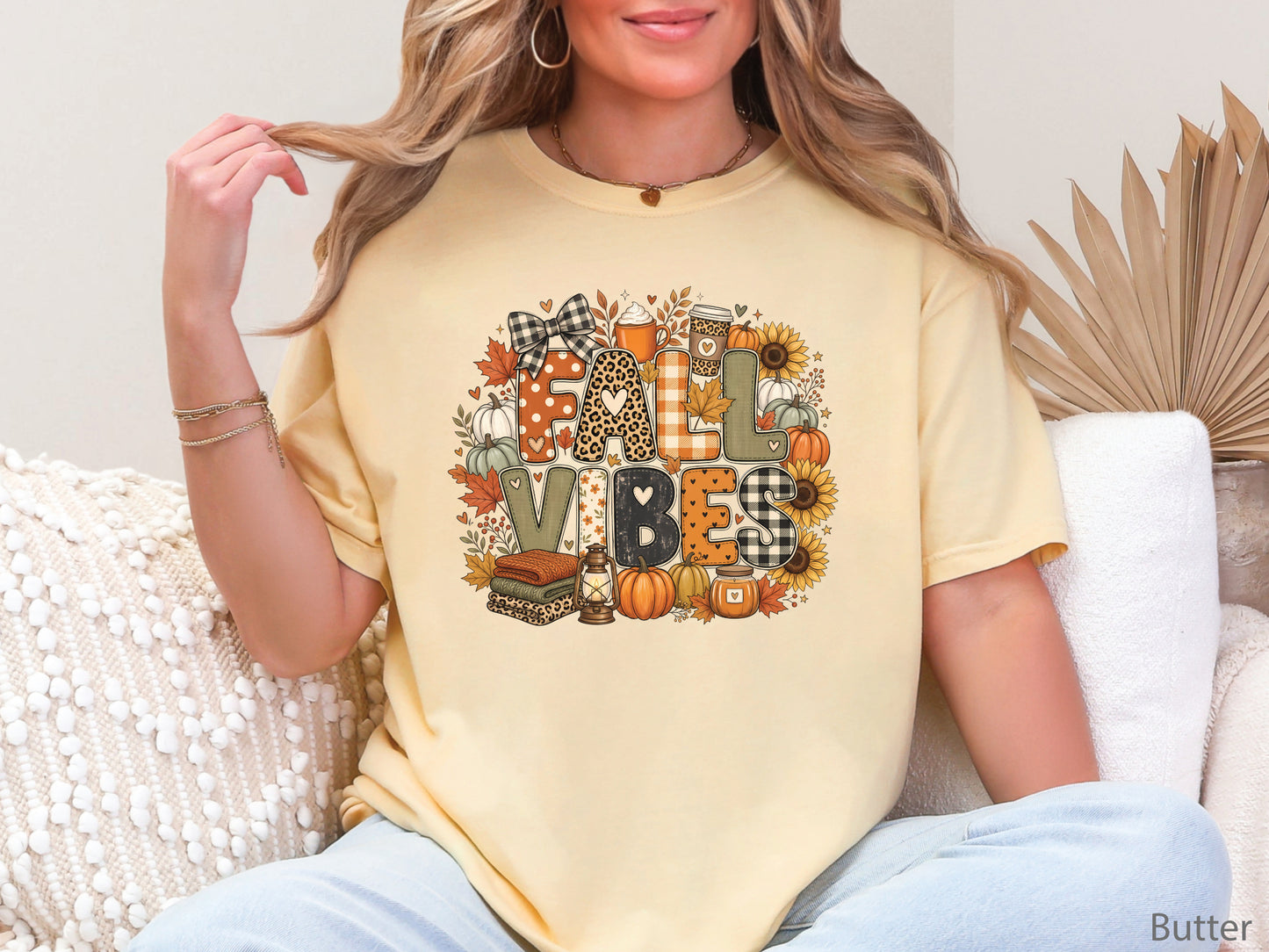 Fall Vibes Patchwork T-Shirt