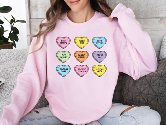 Valentine's Day Conversational Hearts Sweatshirt