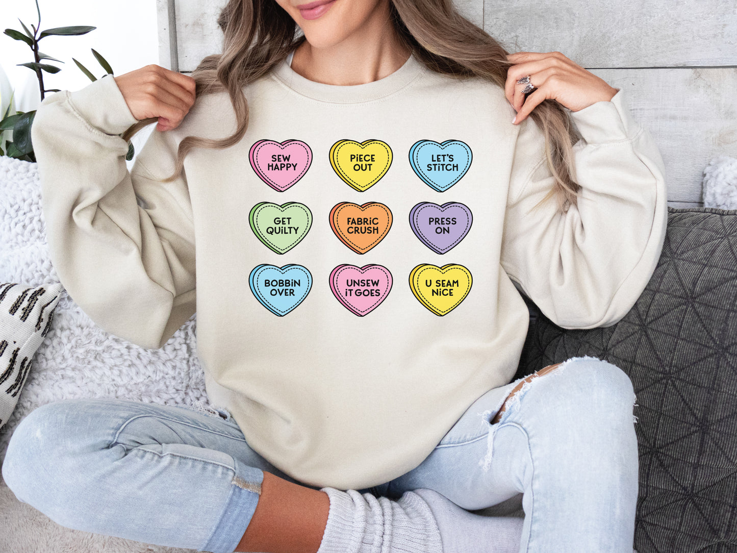 Valentine's Day Conversational Hearts Sweatshirt