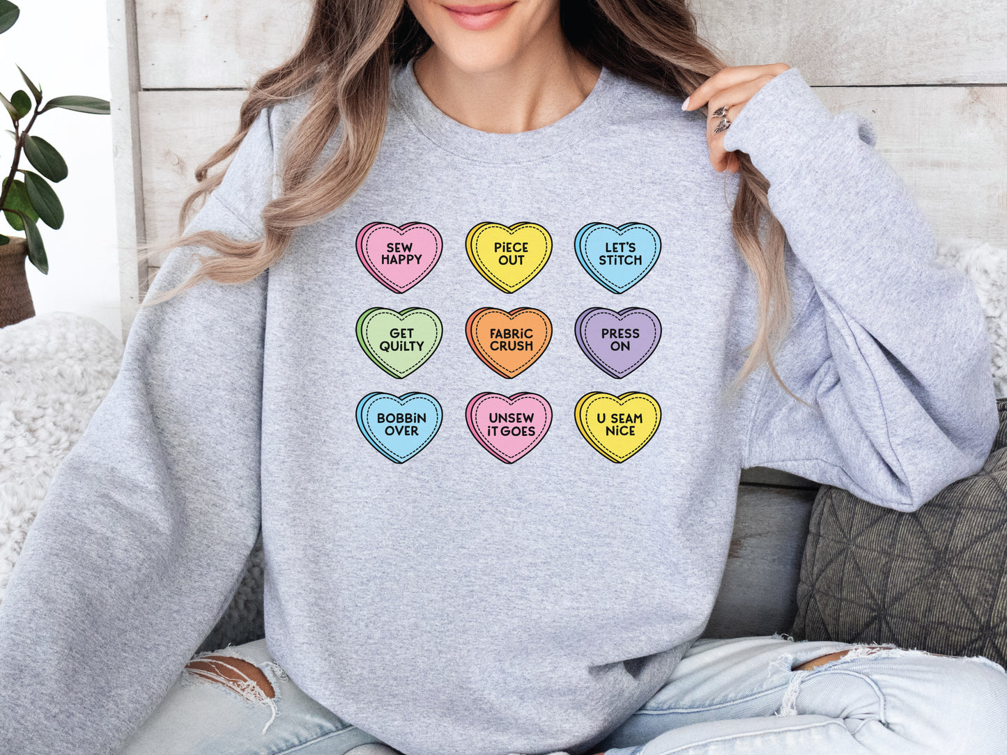 Valentine's Day Conversational Hearts Sweatshirt