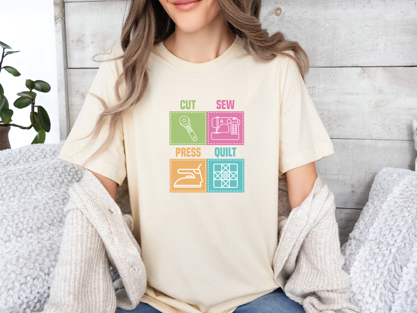 Cut Sew Press Quilt T-Shirt