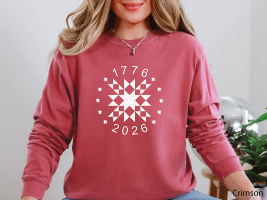America's 250th Quilty Patriotic Long Sleeve T-Shirt