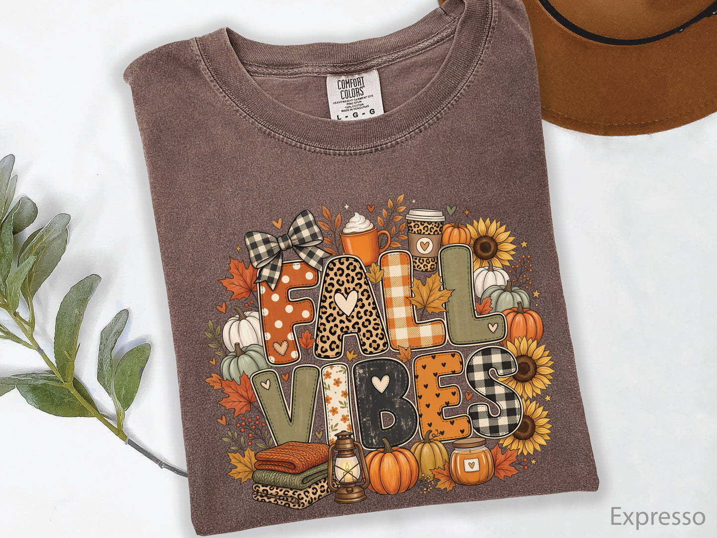 Fall Vibes Patchwork T-Shirt