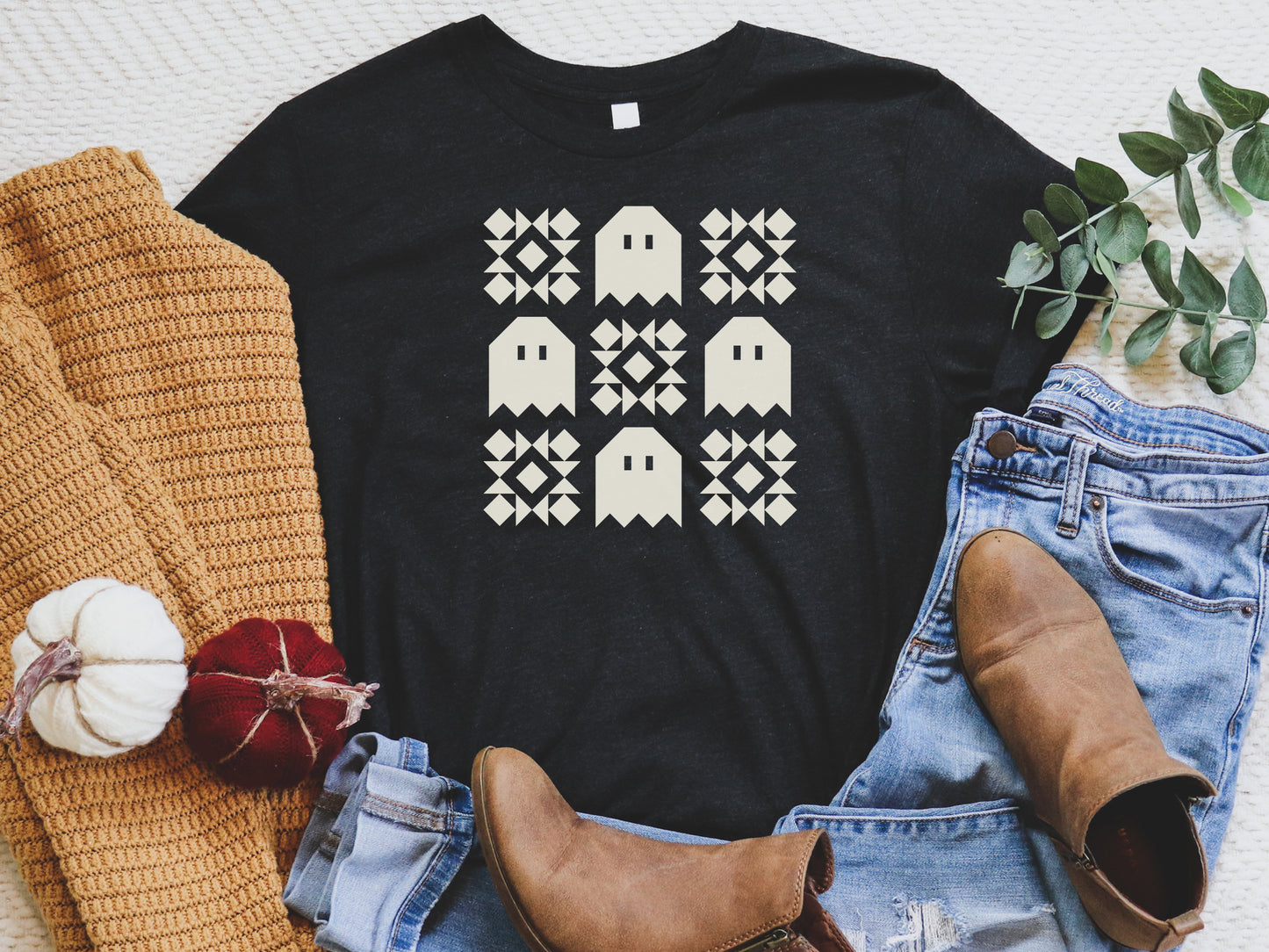 Spooky Ghost Quilt Block T-Shirt (PTWT Show)