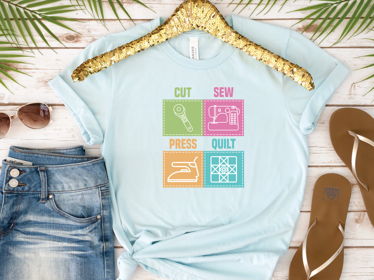 Cut Sew Press Quilt T-Shirt